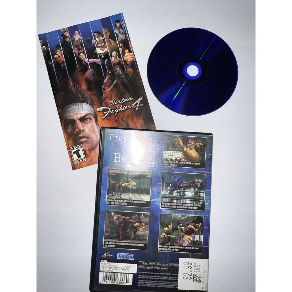Virtua Fighter 4 Greatest Hits (Sony PlayStation 2, 2002) With Manuel And Case